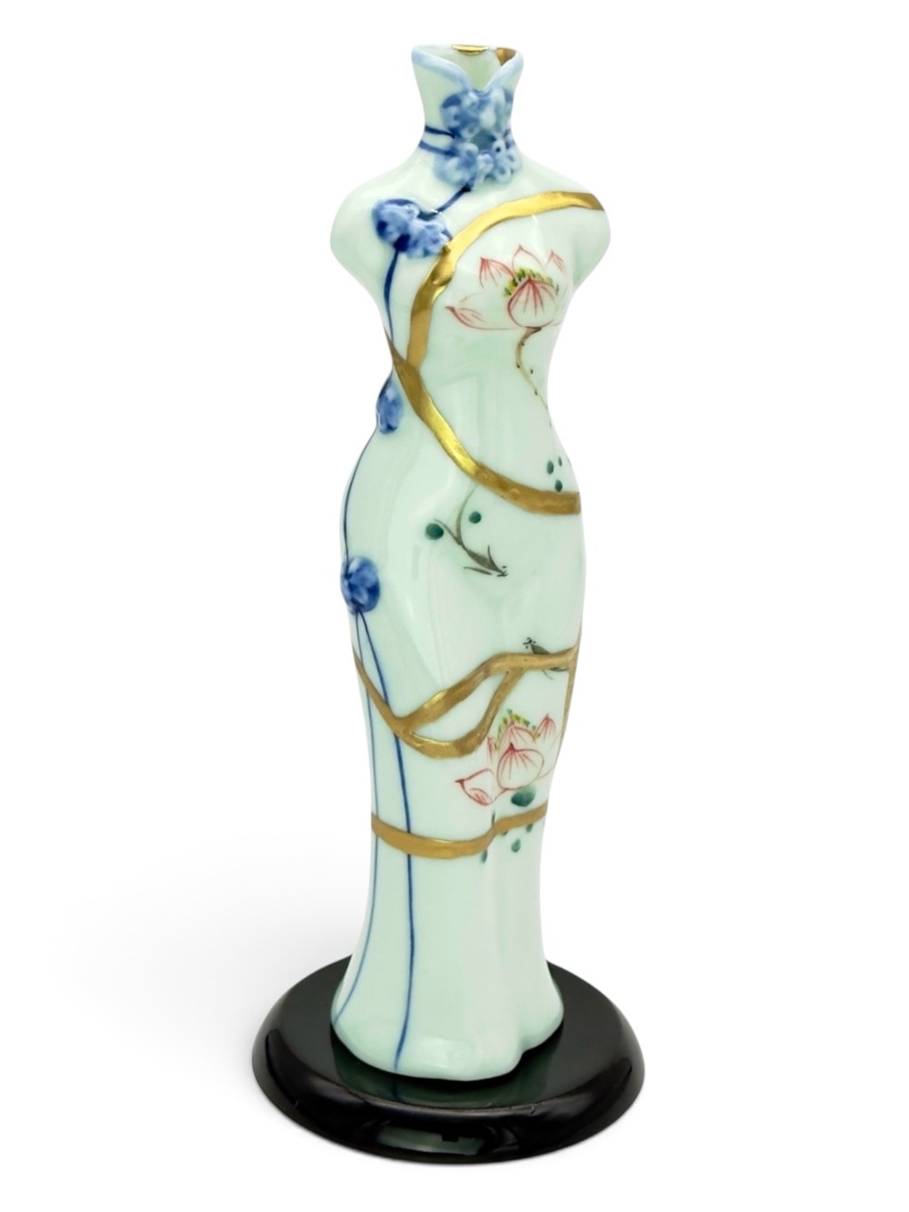 Kintsugi Vase Porcelain Cheongsam Dress Vase Gold Crack Art Personal Growth Gift